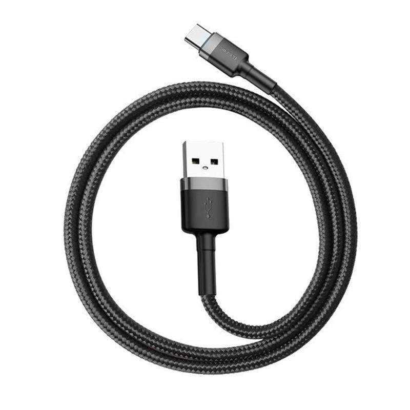 Καλώδιο Σύνδεσης USB 2.0 Baseus Cafule USB A σε USB C 3A 1m 480Mbps Μαύρο-Γκρι