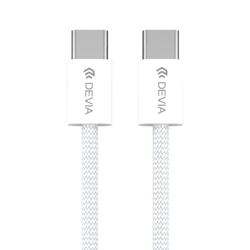 Καλώδιο Σύνδεσης USB 2.0 Devia EC325 Braided USB C σε USB C PD 60W 1m Smart Λευκό