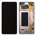 Οθόνη με Touch Screen & Μπροστινή Πρόσοψη Samsung G973F Galaxy S10 Ασημί (Original)