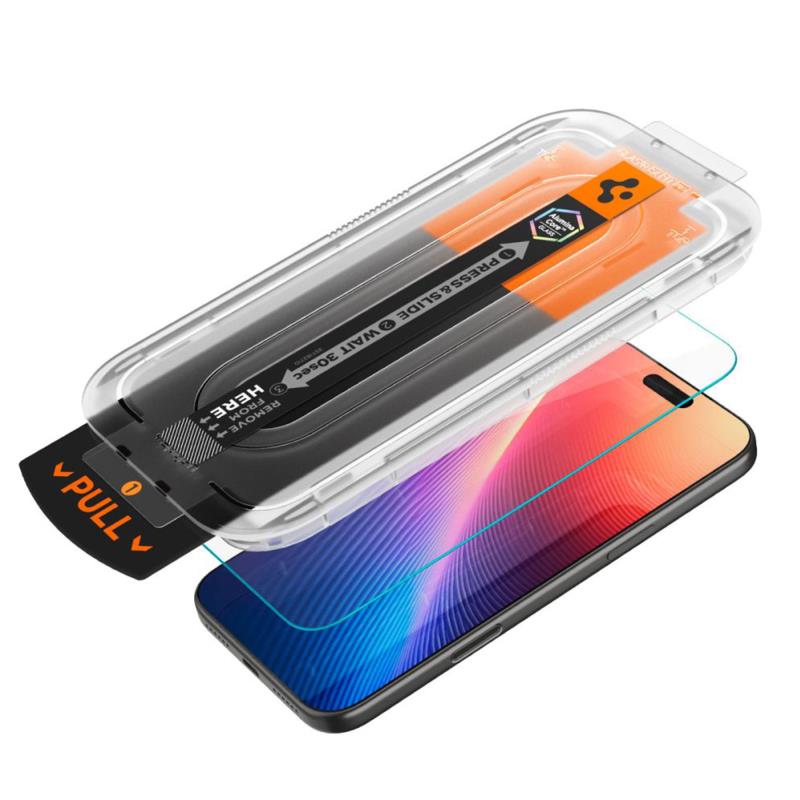 Tempered Glass Full Face Spigen Glas.tR EZ-FIT Pro Apple iPhone 16 Pro/ 17/ 17 Pro Διάφανο (1 τεμ.)