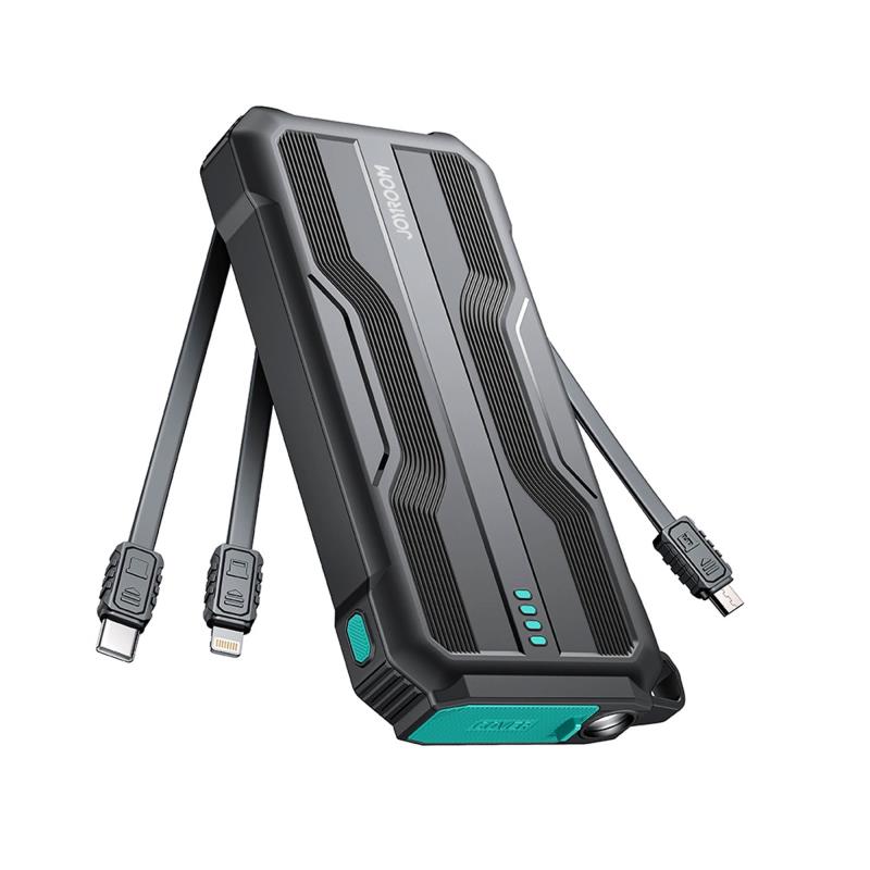 Φορτιστής Ανάγκης Joyroom JR-L016 12W 10000mAh με Φακό & 3 Ενσωματωμένα Καλώδια Μαύρο