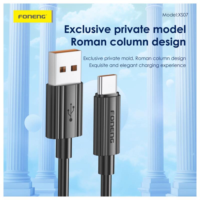 Καλώδιο Σύνδεσης USB 2.0 Foneng XS07 USB C σε USB C 60W 1.2m Λευκό