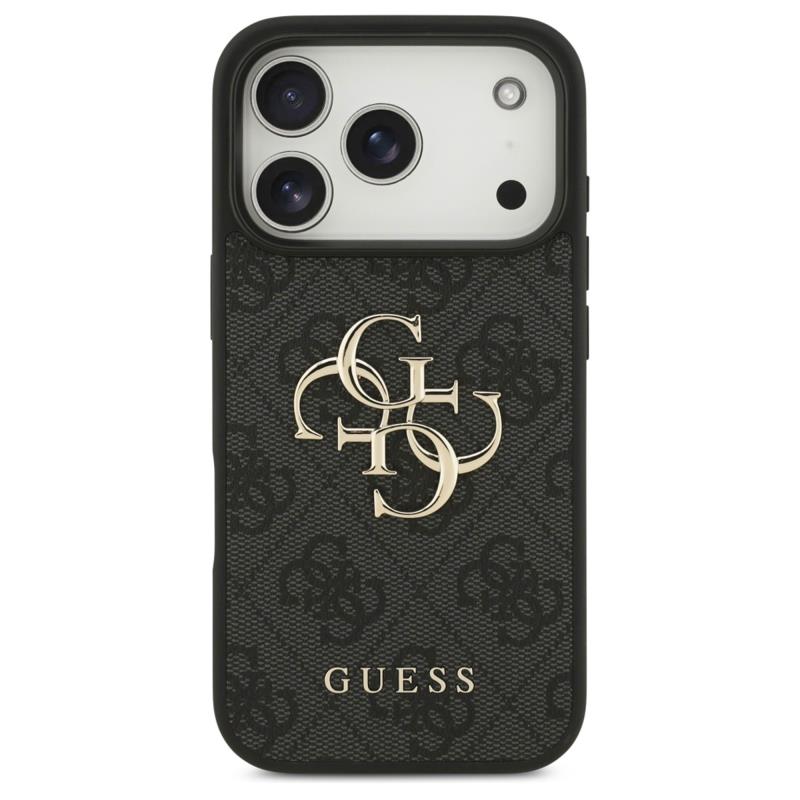 Θήκη PU Guess Apple iPhone 17 Pro Max Hardcase Big Logo 4G Μαύρο