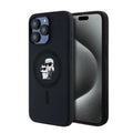 Θήκη Σιλικόνης Karl Lagerfeld Magsafe Apple iPhone 15 Pro Max Karl & Choupette Heads Μαύρο