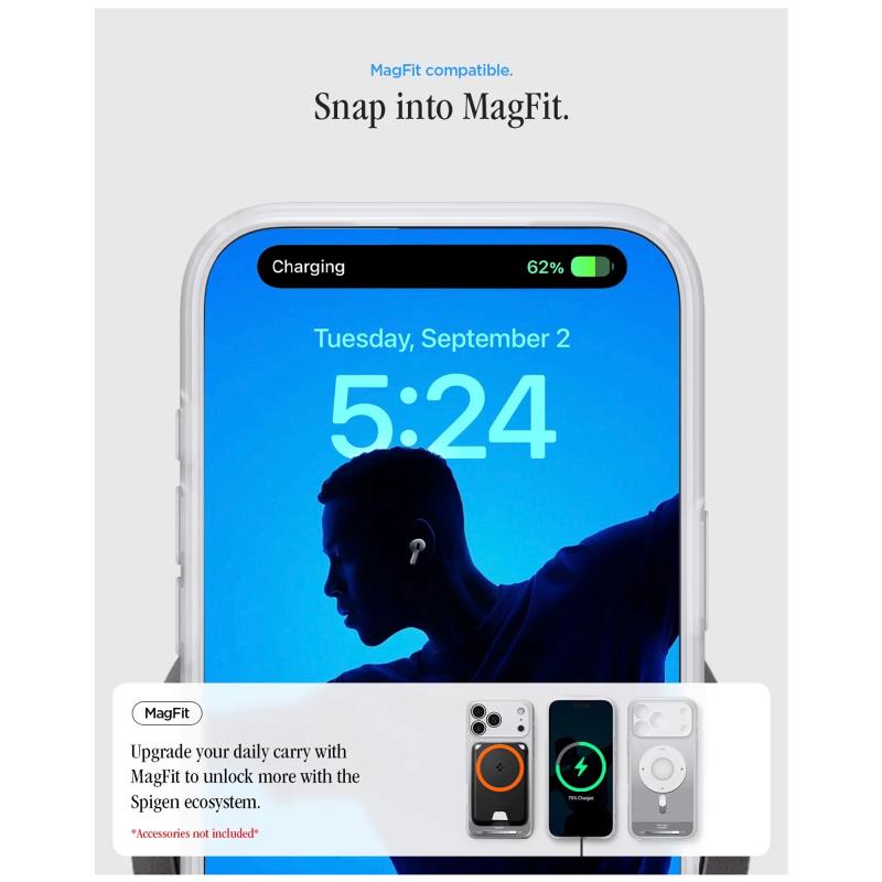 Θήκη TPU & PC Spigen Apple iPhone 18 Pro/ 17 Pro MagSafe Ultra Hybrid Classic Ασημί