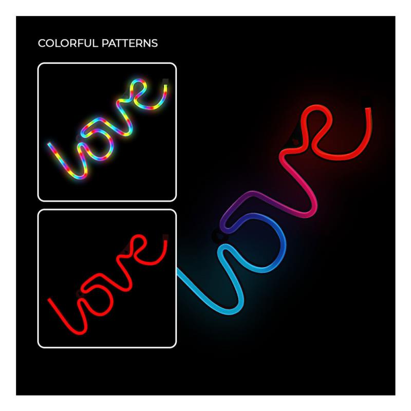 Neon RGB Forever Light FLRN01 LOVE (USB & On/Off) με Τηλεχειριστήριο Πολύχρωμο