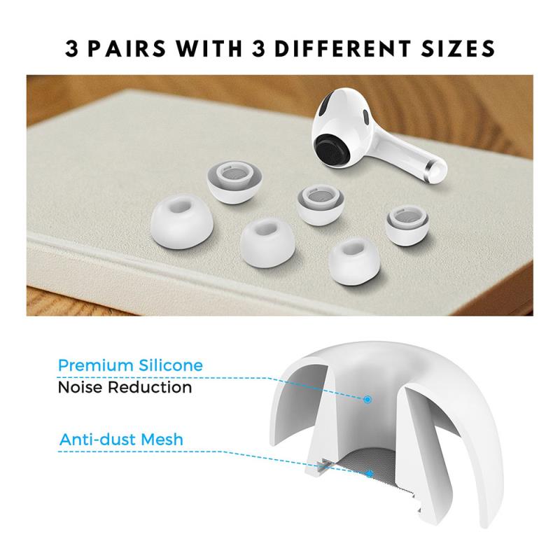 Eartips Σιλικόνης AhaStyle WG86-K Apple AirPods Pro 1 & 2 Λευκό (3 ζεύγη)