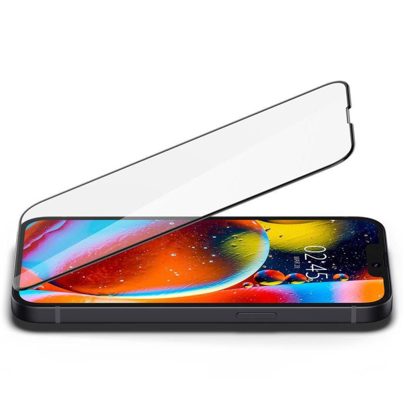 Tempered Glass Full Face Spigen Glas.tR Slim HD FC Apple iPhone 13/ 13 Pro/ 14/ 16e Μαύρο (1 τεμ.)