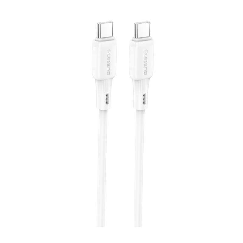 Καλώδιο Σύνδεσης USB 2.0 Foneng X120 Silicone USB C σε USB C 100W 1m Λευκό