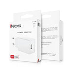 Φορτιστής Ταξιδίου inos με Έξοδο USB A 12W & Micro USB Καλώδιο 1m Λευκό