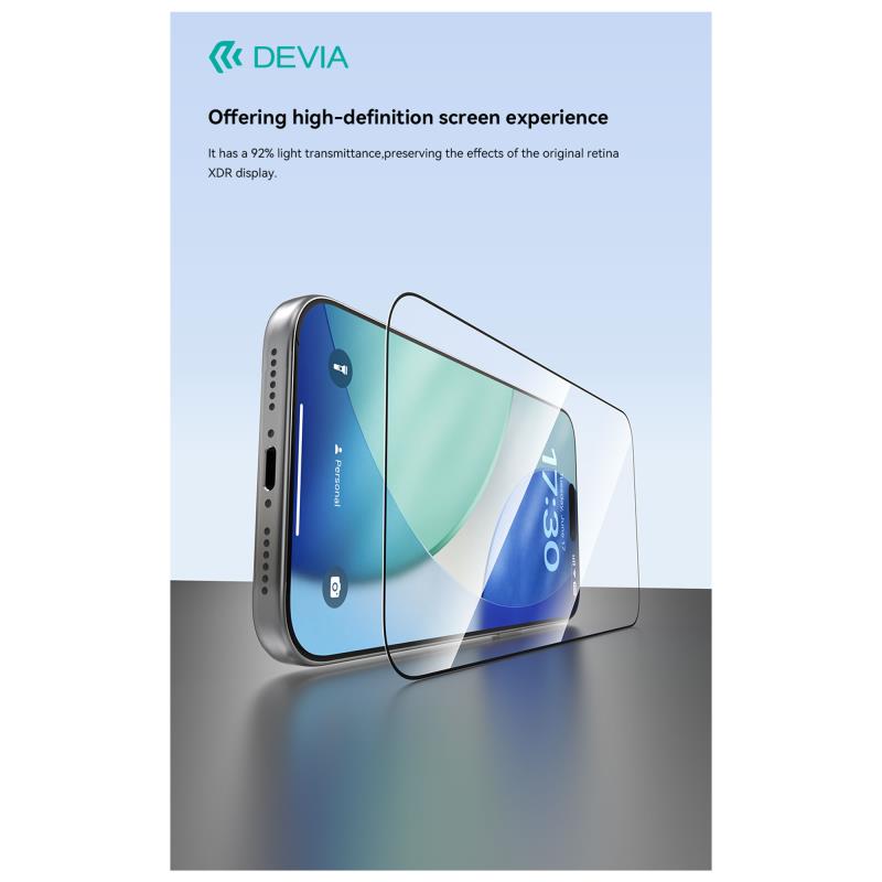 Tempered Glass Full Face HD Devia Apple iPhone 17 Pro με Βοηθητικό Εργαλείο Van Μαύρο (1 τεμ.)