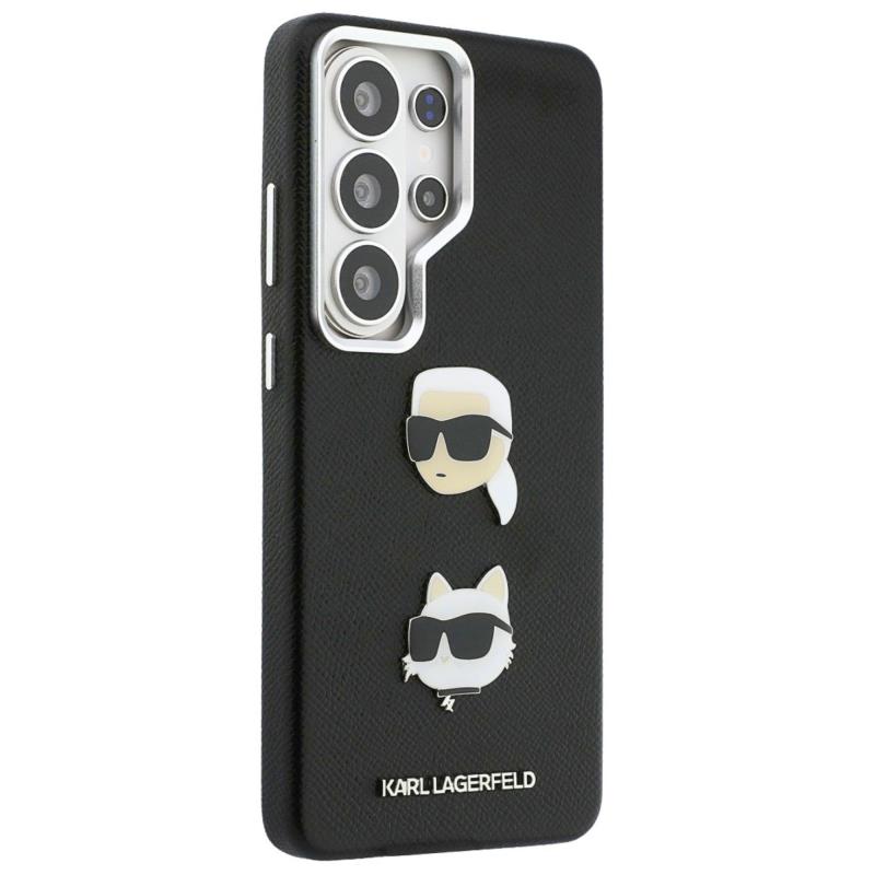 Θήκη TPU Karl Lagerfeld Samsung Galaxy S26 Ultra Wrapped Leather Saffiano with K&C Head Pin Μαύρο