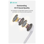 Hands Free Stereo A3 Devia EM109 USB C Kintone Λευκό