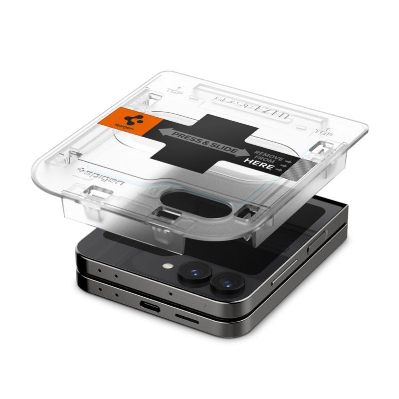 Tempered Glass Full Face Spigen Glas.tR EZ-FIT Samsung Galaxy Z Flip 6 5G Διάφανο (2 τεμ.)