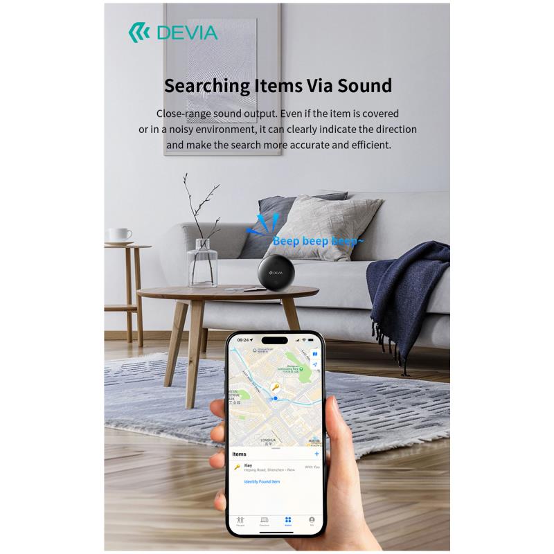 Συσκευή Εντοπισμού Devia Tag EM611 Android & iOS Dual System Λευκό