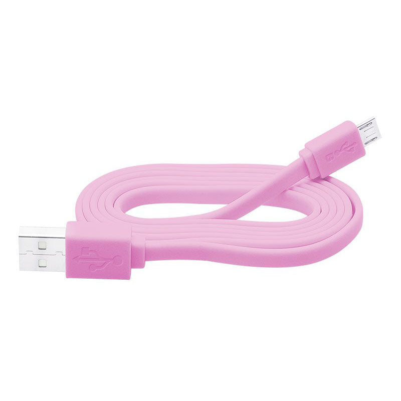 Καλώδιο USB A σε microUSB B 1m Ροζ