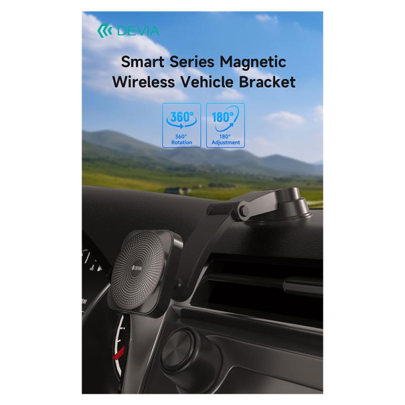 Universal Βάση Στήριξης Ταμπλό Αυτοκινήτου Devia EA473 Magnetic Wireless Bracket Smart Μαύρο