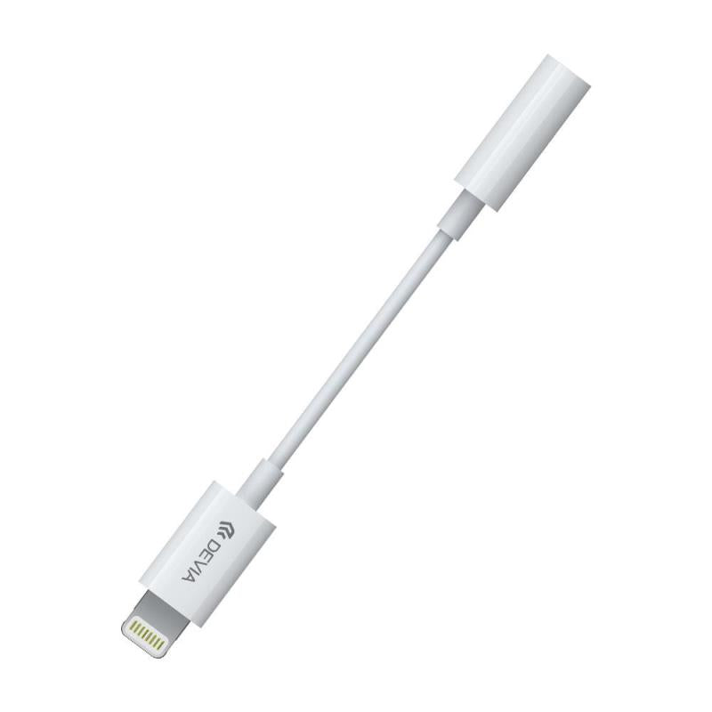 Αντάπτορας Devia EC090 Lightning Αρσενικό σε 3.5mm Θηλυκό για Μουσική Smart 0.15m Λευκό