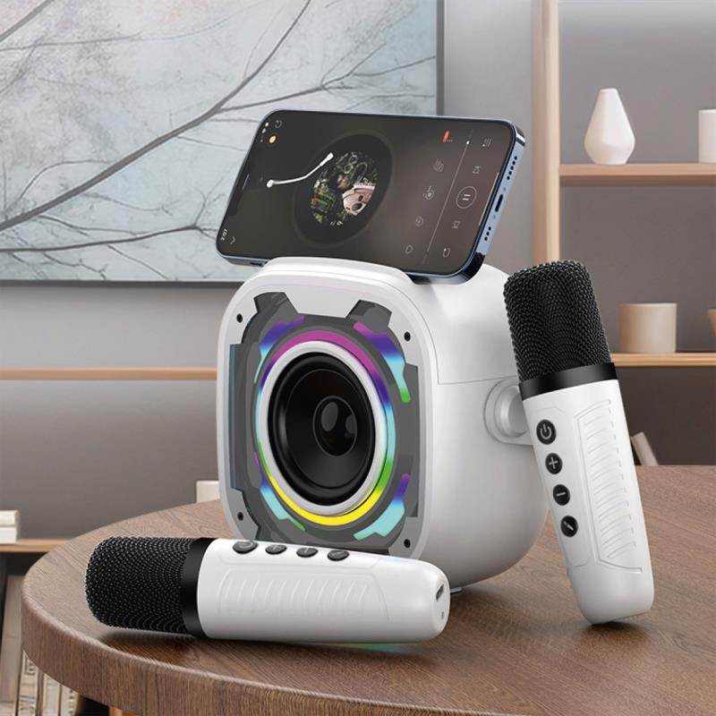 Φορητό Ηχείο Bluetooth Blavec WS-08 Karaoke Idol με 2 Μικρόφωνα 8W Λευκό
