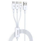 Καλώδιο Σύνδεσης USB 2.0 3 σε 1 Devia EC141 USB A σε Micro USB & USB C & Lightning 15W 1.2m Smart Λευκό