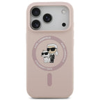 Θήκη Σιλικόνης Karl Lagerfeld Magsafe Apple iPhone 17 Pro Ring Karl & Choupette Ροζ