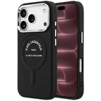 Θήκη TPU Karl Lagerfeld Apple iPhone 18 Pro Max/ 17 Pro Max MagSafe Leather Ring RSG Logo Μαύρο