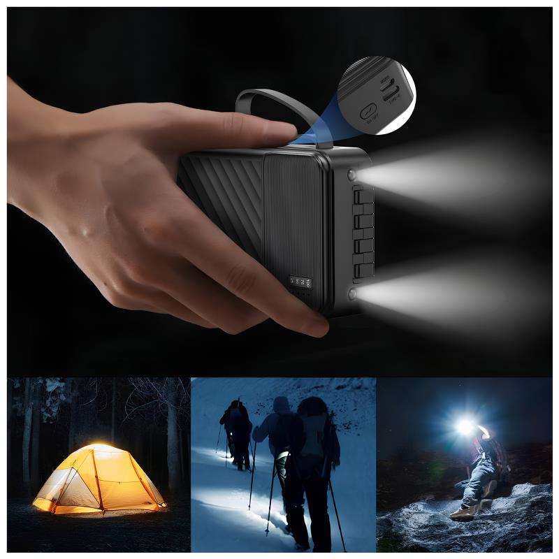 Φορτιστής Ανάγκης Dudao K11Pro 10W 20000mAh με 4 Ενσωματωμένα Καλώδια Μαύρο