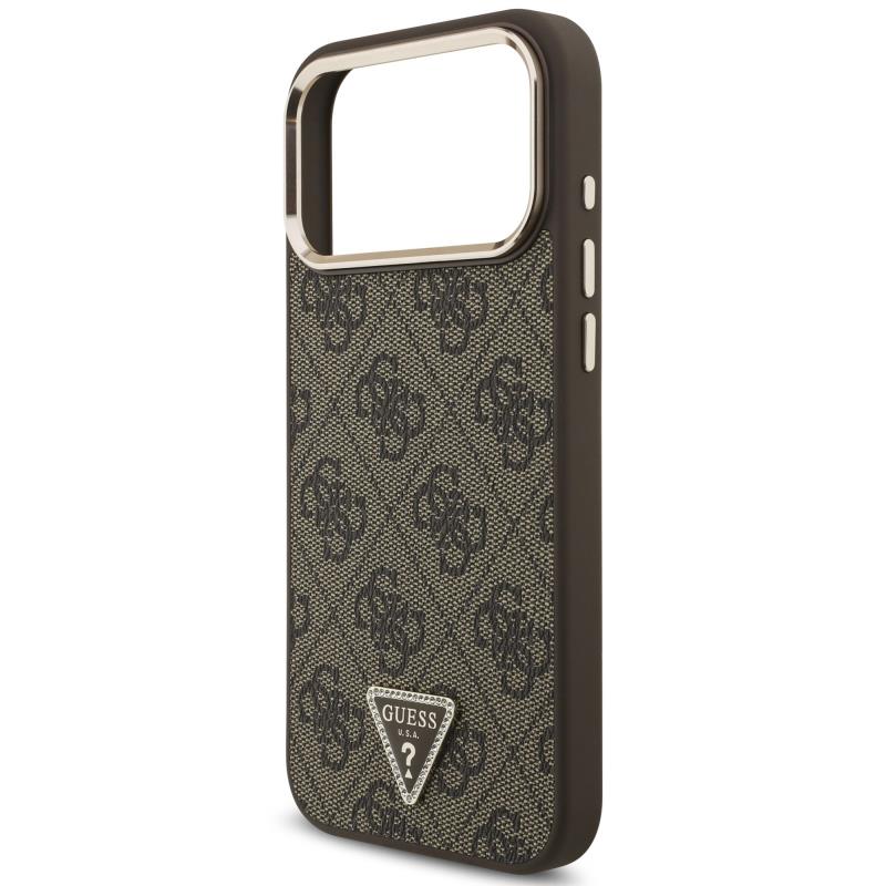 Θήκη PU Guess MagSafe Apple iPhone 18 Pro Max/ 17 Pro Max Leather Diamond Triangle 4G Καφέ