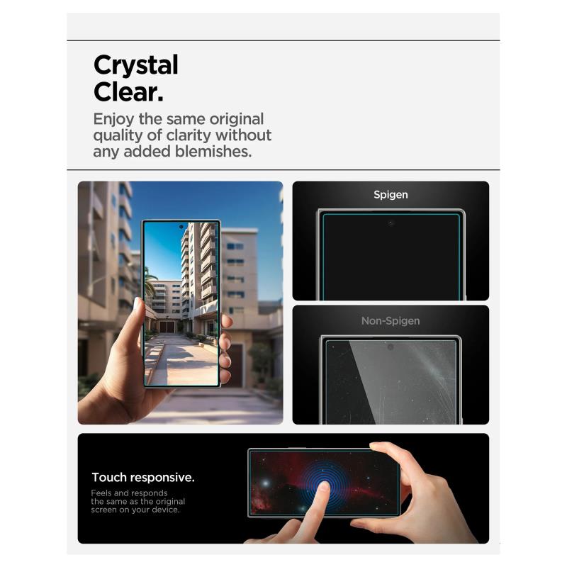 Tempered Glass Full Face Spigen Glas.tR EZ-FIT Samsung Galaxy Z Fold 7 5G (2 τεμ.)