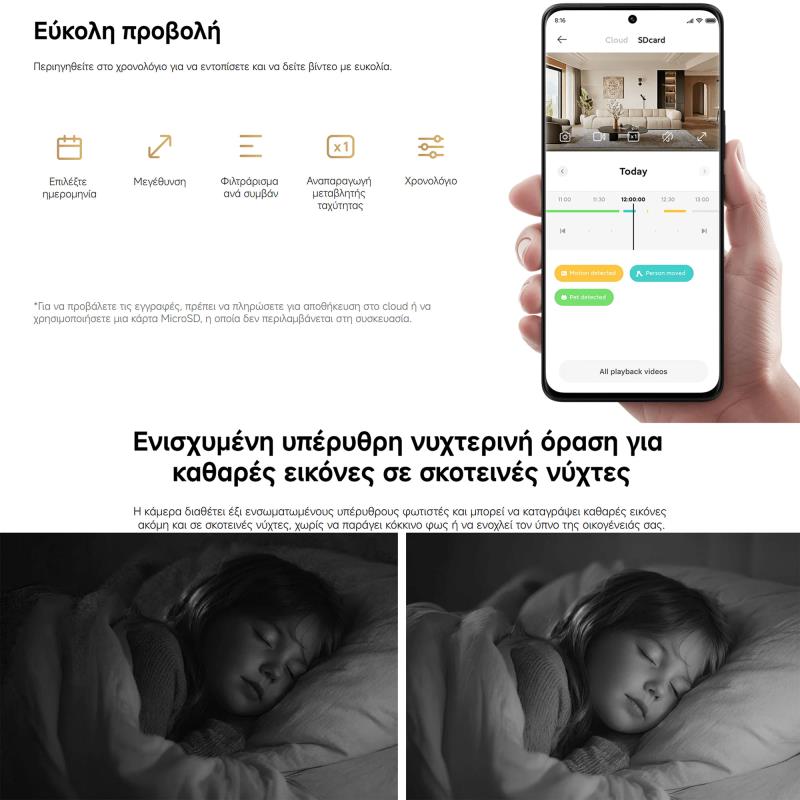 Home Security Camera Xiaomi Smart C201 IP 360° 1080p BHR08NBGL White