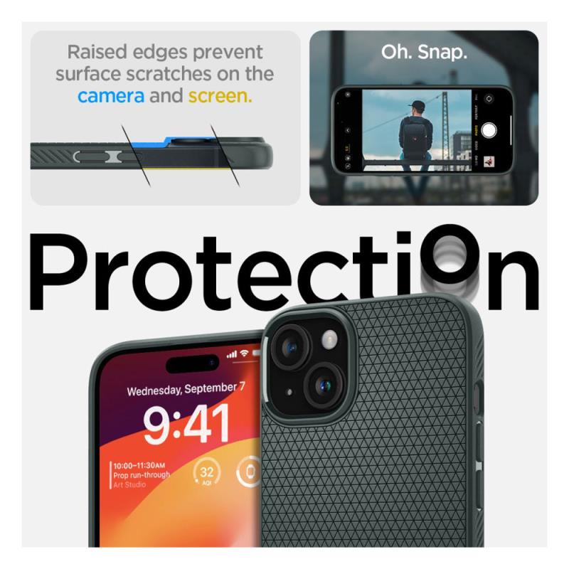 Θήκη Soft TPU Spigen Liquid Air Apple iPhone 15 Pro Πράσινο