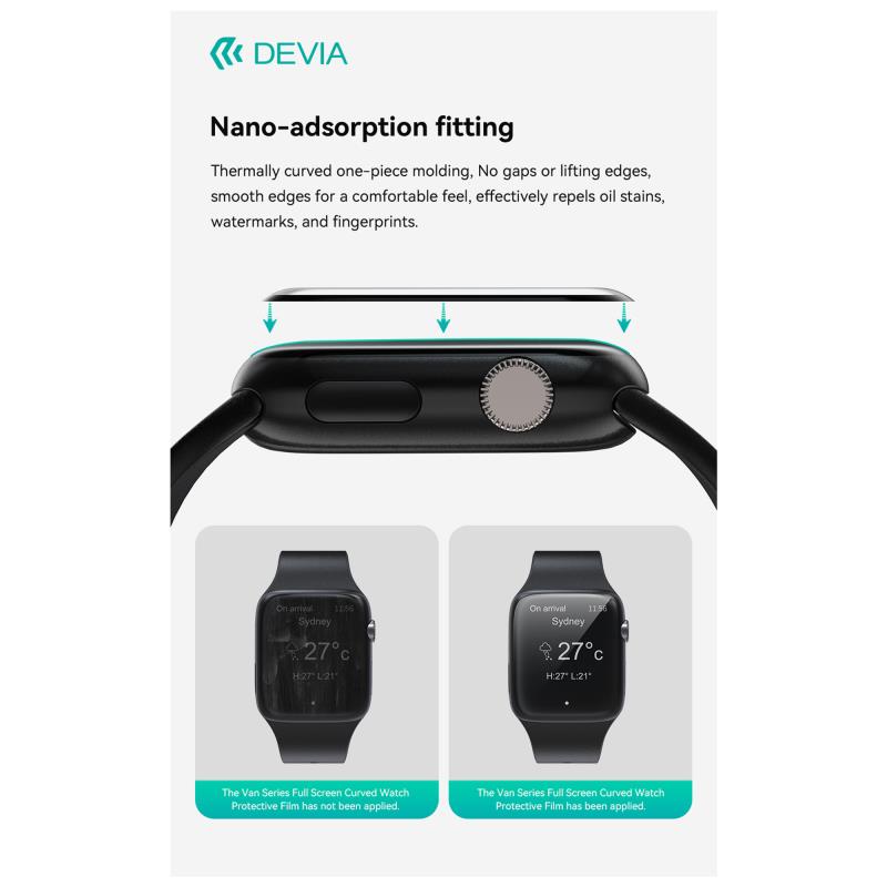 Tempered Glass Full Screen Curved Devia Watch 46mm με Βοηθητικό Εργαλείο Van Διάφανο