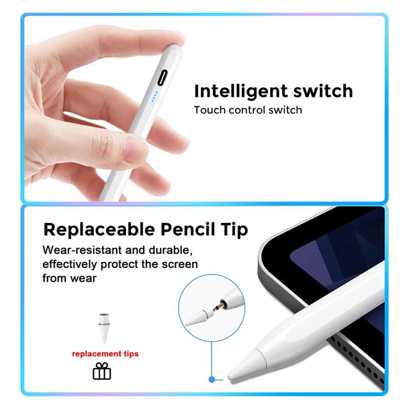 Πενάκι Οθόνης Universal Ahastyle PE04 Active Stylus Pencil Μαγνητικό (USB C) για iPad Air, iPad Pro & iPad mini Λευκό
