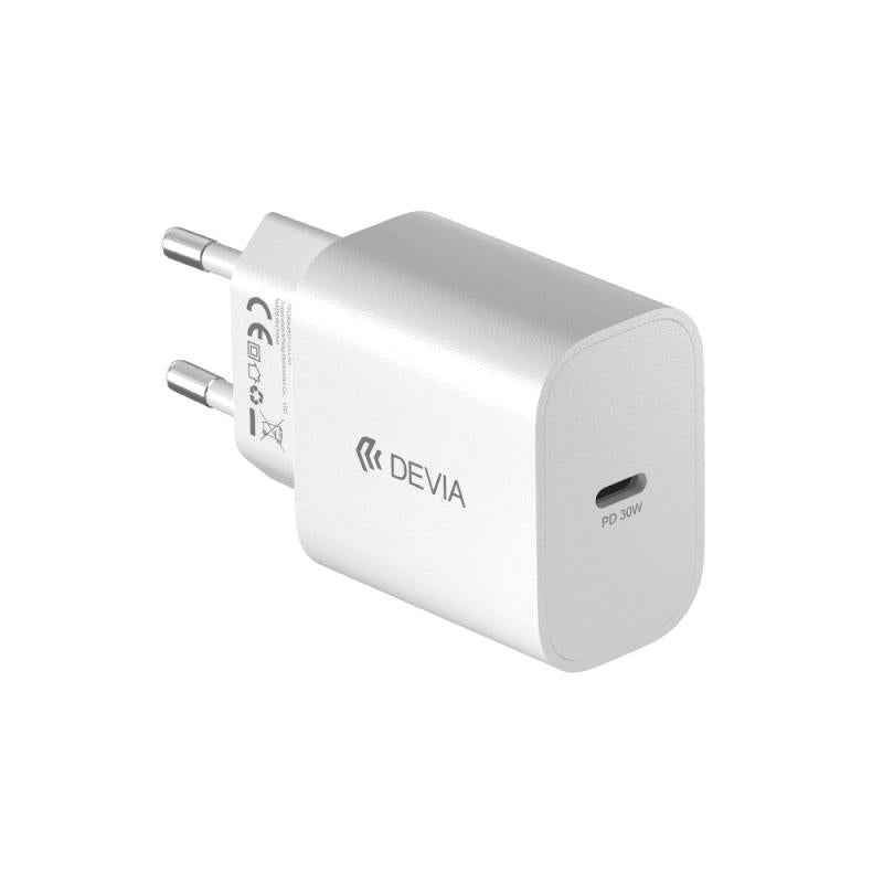 Φορτιστής Ταξιδίου Ταχείας Φόρτισης Devia RCE-3005CL με Έξοδο USB C GaN PD 30W Smart Λευκό