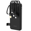 Φορτιστής Ανάγκης Dudao K11 10W 10000mAh με 4 Ενσωματωμένα Καλώδια Μαύρο