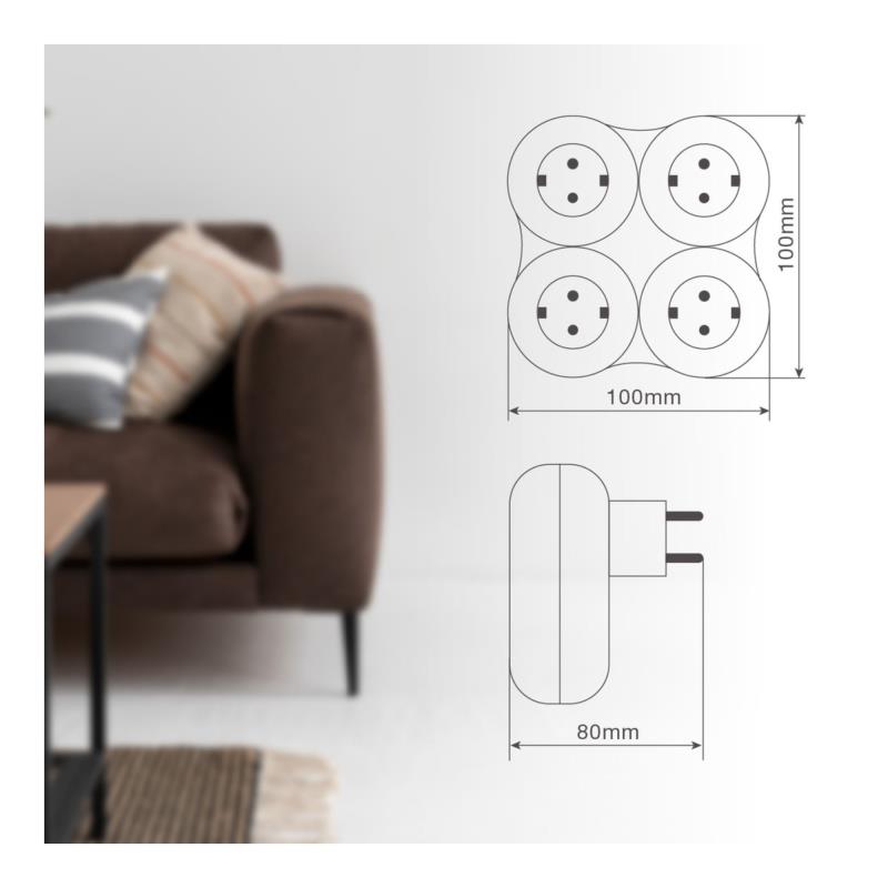 Μονόπριζο GSC με Θύρες USB A & USB C Λευκό-Γκρι