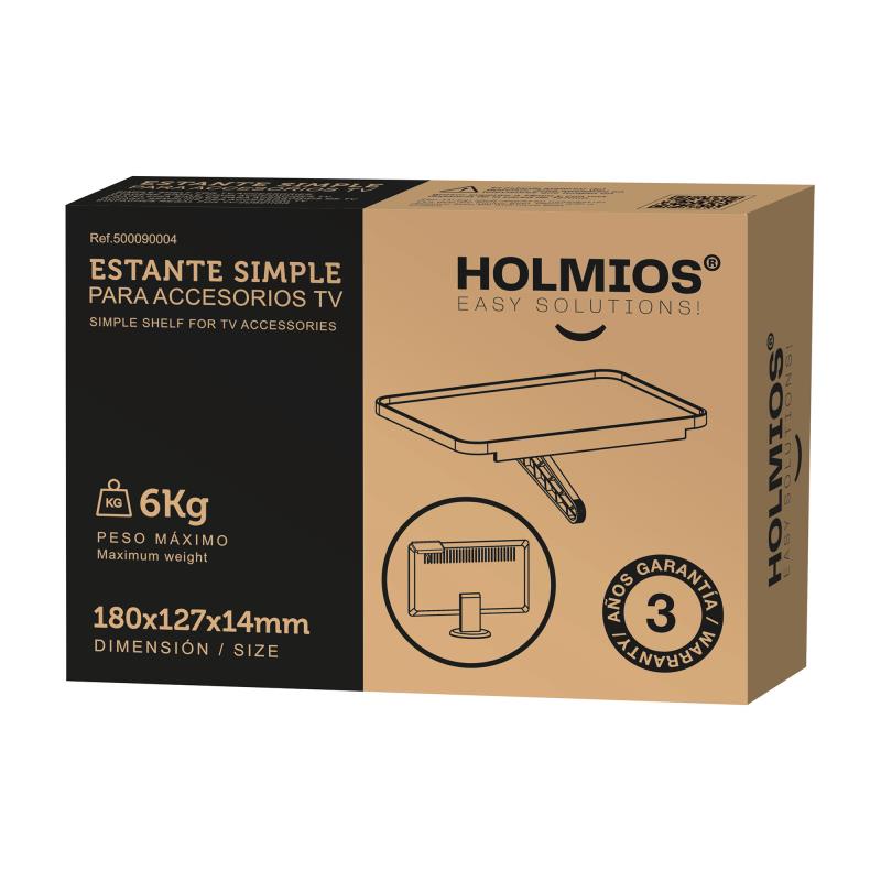 Ραφιέρα Holmios με 1 Βραχίονα για Αξεσουάρ Τηλεόρασης Μαύρο