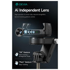 Gimbal & Τρίποδο Devia Q19 με AI Tracking για Smartphones Πλάτους 37 έως 90mm Ultra1 Μαύρο