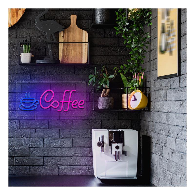 Neon Plexi Neolia NNE11 COFFEE (USB & On/Off) Ροζ - Μπλε