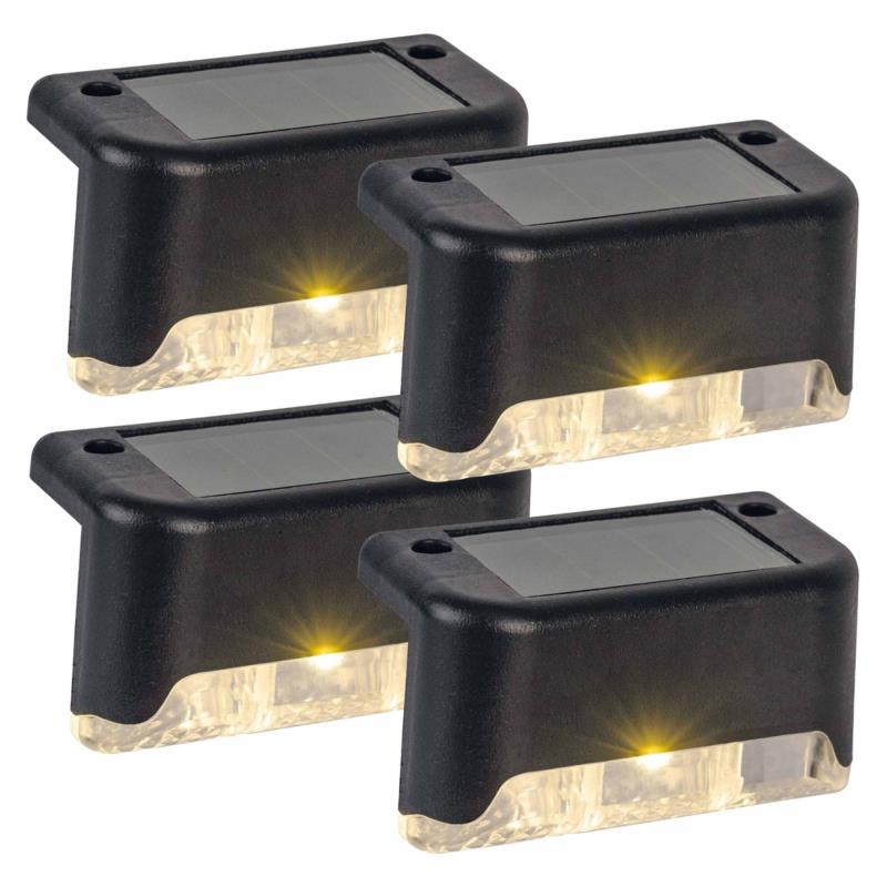 Ηλιακό Φωτιστικό Εξ. Χώρου LED Homepluss Berevo 0.06W 100 mAh 1lm με Αισθητήρα Φωτός για Σκαλιά/ Κάγκελα Μάυρο (4 τεμ.)