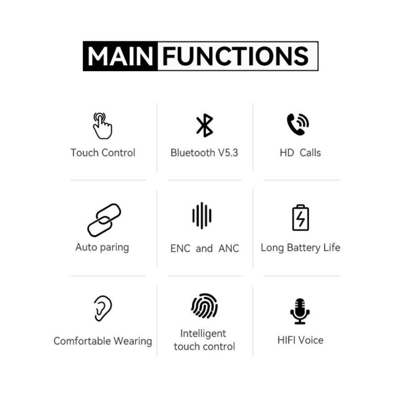 True Wireless Ακουστικά Bluetooth iPro TW300 Plus Μαύρο