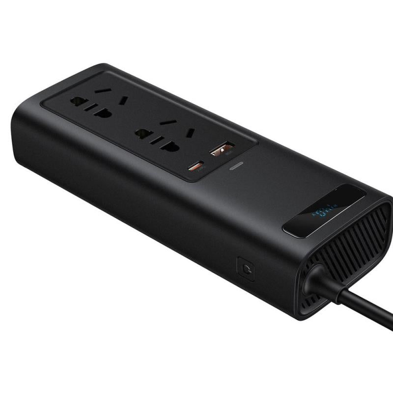 Inverter Αυτοκινήτου Baseus 12V σε 220V & Διπλή Έξοδο USB A, USB C 150W BS-CI15-02 Μαύρο