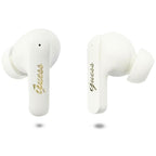 True Wireless Ακουστικά Bluetooth Guess Script Metal Logo 4G Λευκό