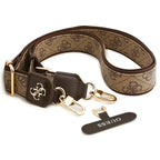 Universal Λουράκι Λαιμού Guess για Θήκες Κινητών CBDY PU Leather Strass Metal Logo 4G Καφέ