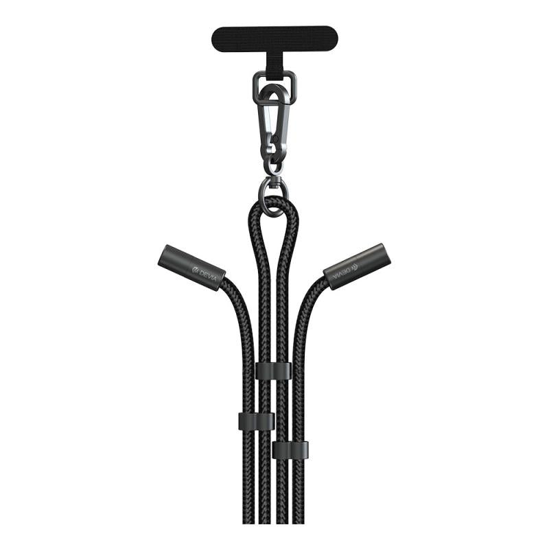 Καλώδιο Σύνδεσης USB 2.0 Woven Adjustable Lanyard Devia EC657 USB C σε USB C PD 60W 1.6m Extreme Μαύρο