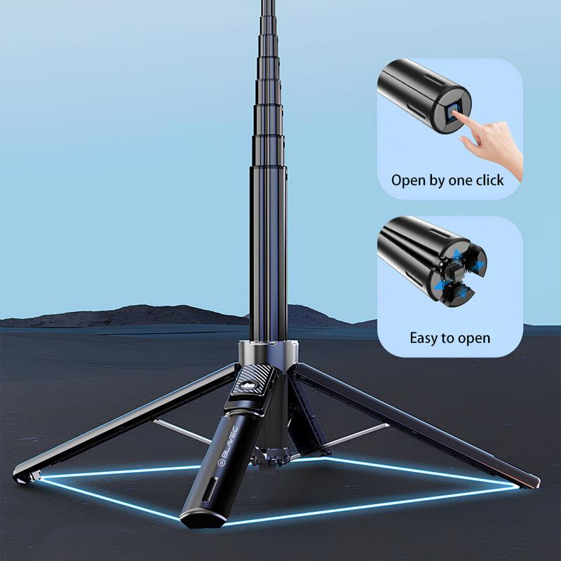 Ασύρματο Selfie Stick & Τρίποδο Blavec Aluminium Fusion P-06 με Τηλεχειριστήριο για Smartphones 1,34m Μαύρο