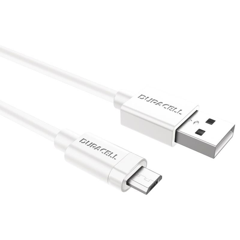 Καλώδιο Σύνδεσης USB 2.0 Duracell USB A σε Micro USB 10W 1m Λευκό