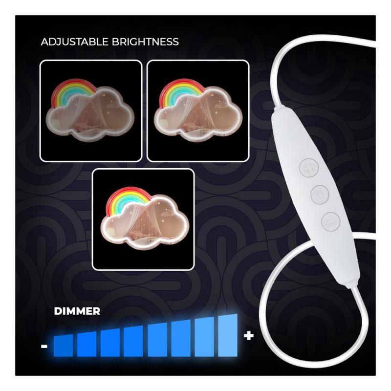 Neon LED Forever Light Καθρέπτης FMNE05 CLOUD Πολύχρωμο