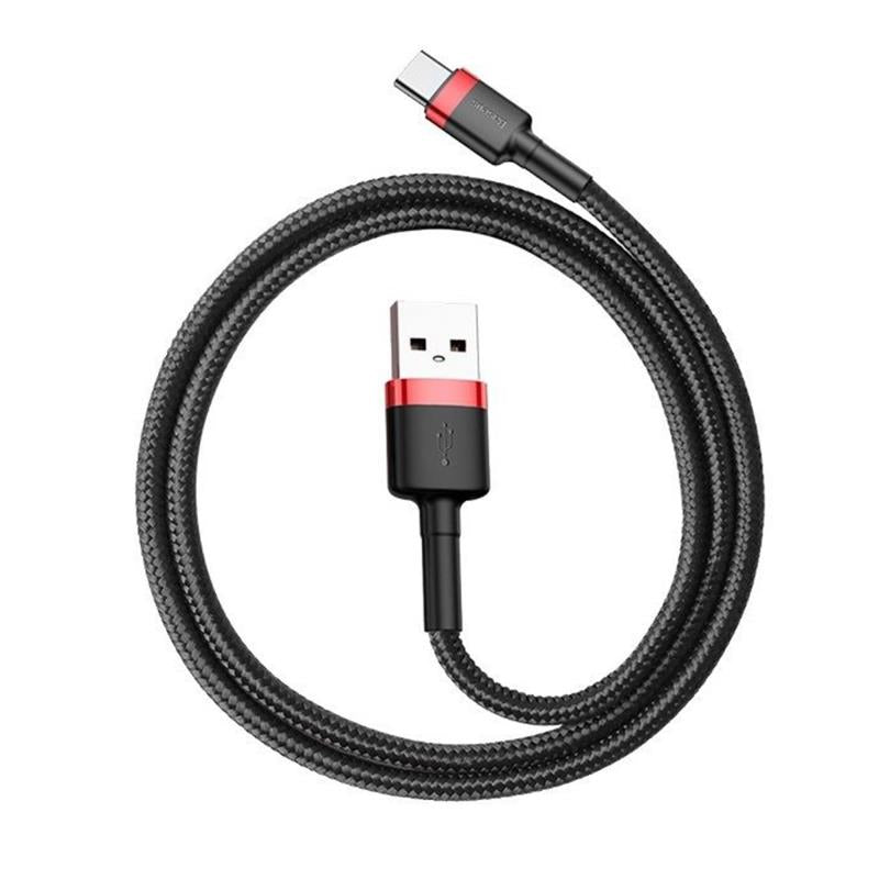 Καλώδιο Σύνδεσης USB 2.0 Baseus Cafule USB A σε USB C 15W 3A 1m Μαύρο-Κόκκινο
