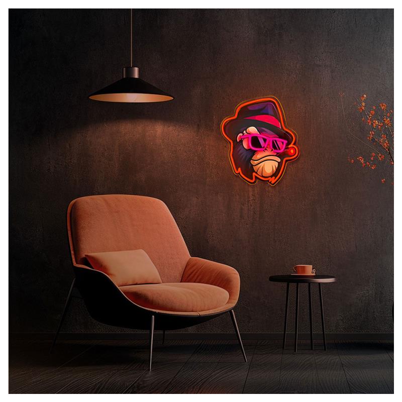 Neon ART LED Forever Light FLA03 GANGSTA MONKEY (USB/Μπαταρίας & On/Off) Πολύχρωμο
